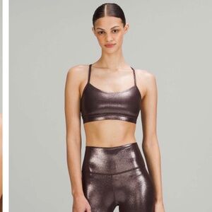 Lululemon Flow Y Nulu Bra Shine *Light Support, A–C Cups Radiate Foil Print Fren